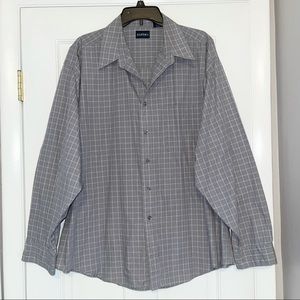 Purian gray and white long sleeve buttondown shirt XL